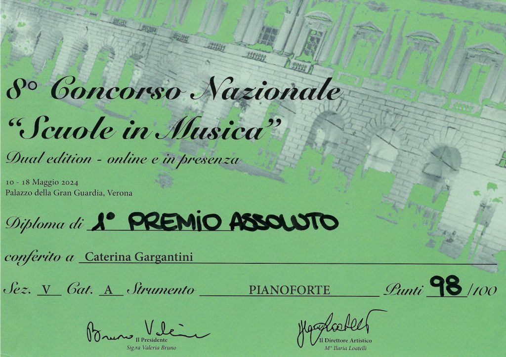 Primo posto assoluto per Caterina Gargantini