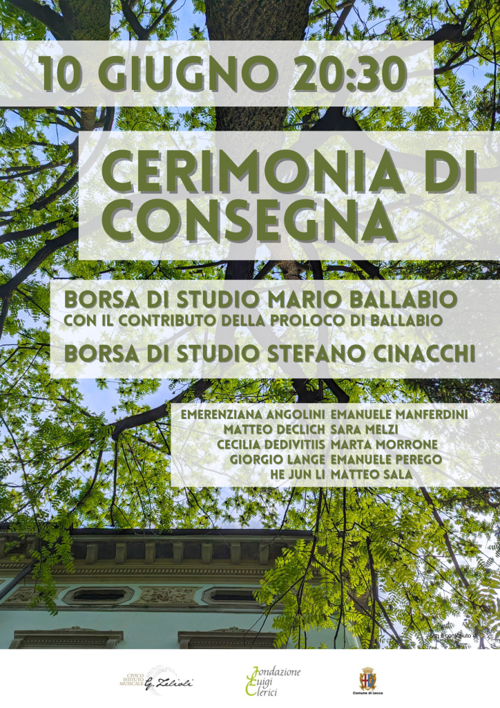 Otto Borse di studio e due menzioni speciali per gli allievi del Civico Istituto Musicale G. Zelioli di Lecco 